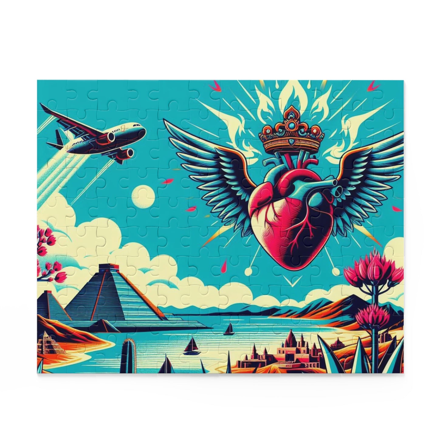 Siempre el Amor Sacred Heart México  Azul Puzzle (120, 252, 500-Piece)