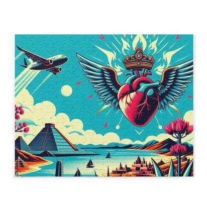 Siempre el Amor Sacred Heart México  Azul Puzzle (120, 252, 500-Piece)